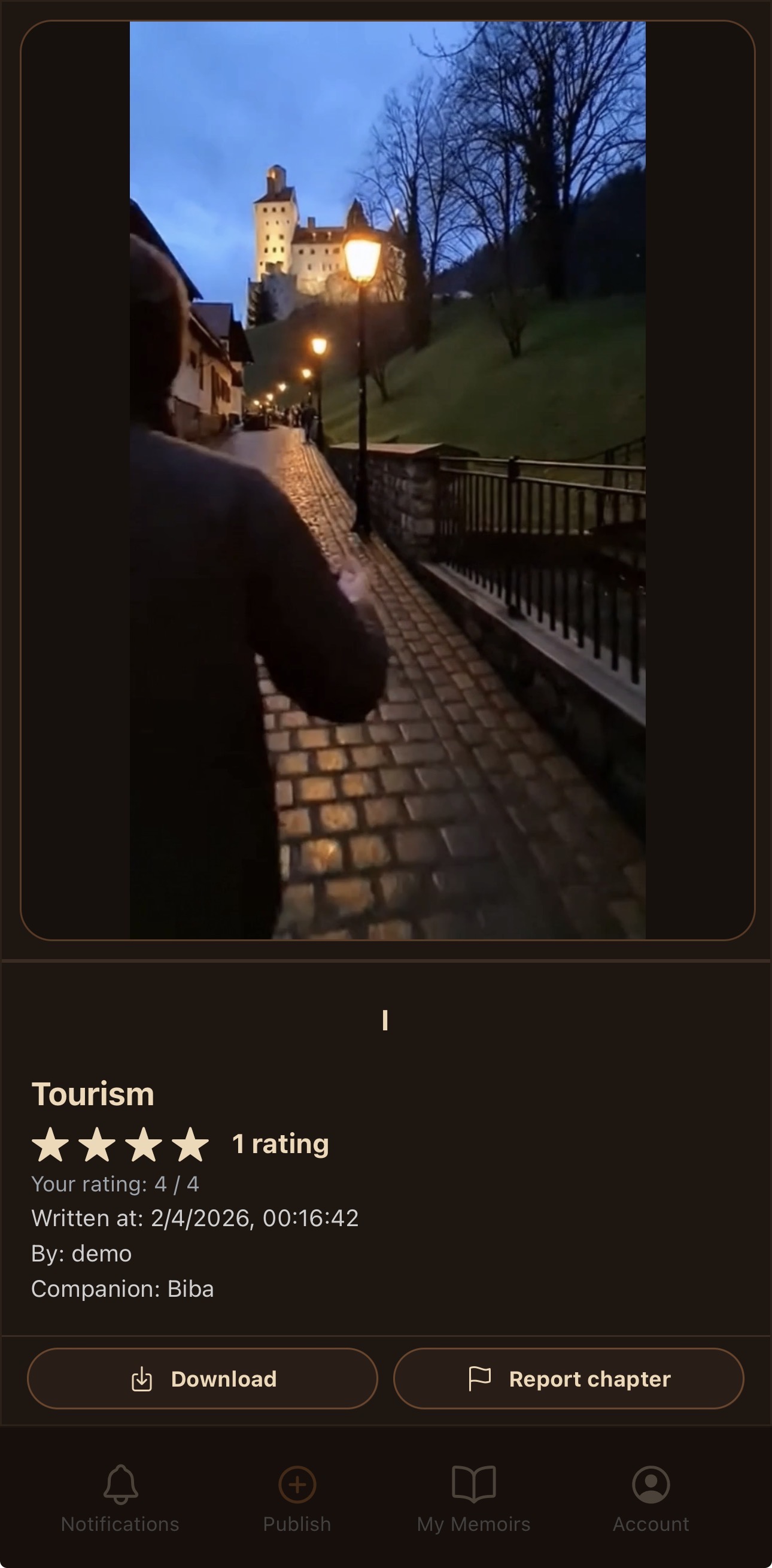 Affynity AI-generated image created from a companion with selected traits and interests.