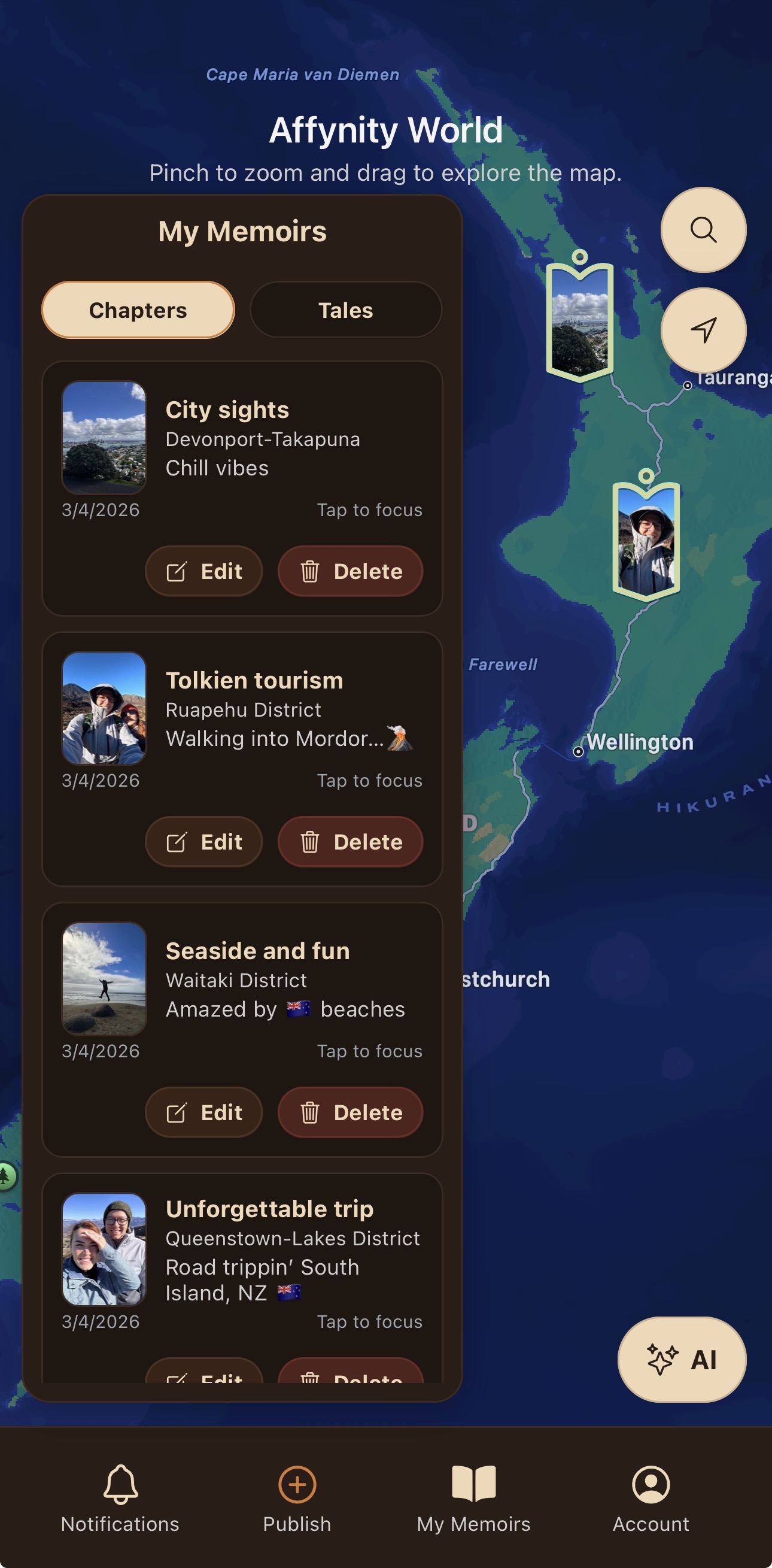 Affynity app screen showing the real product interface.